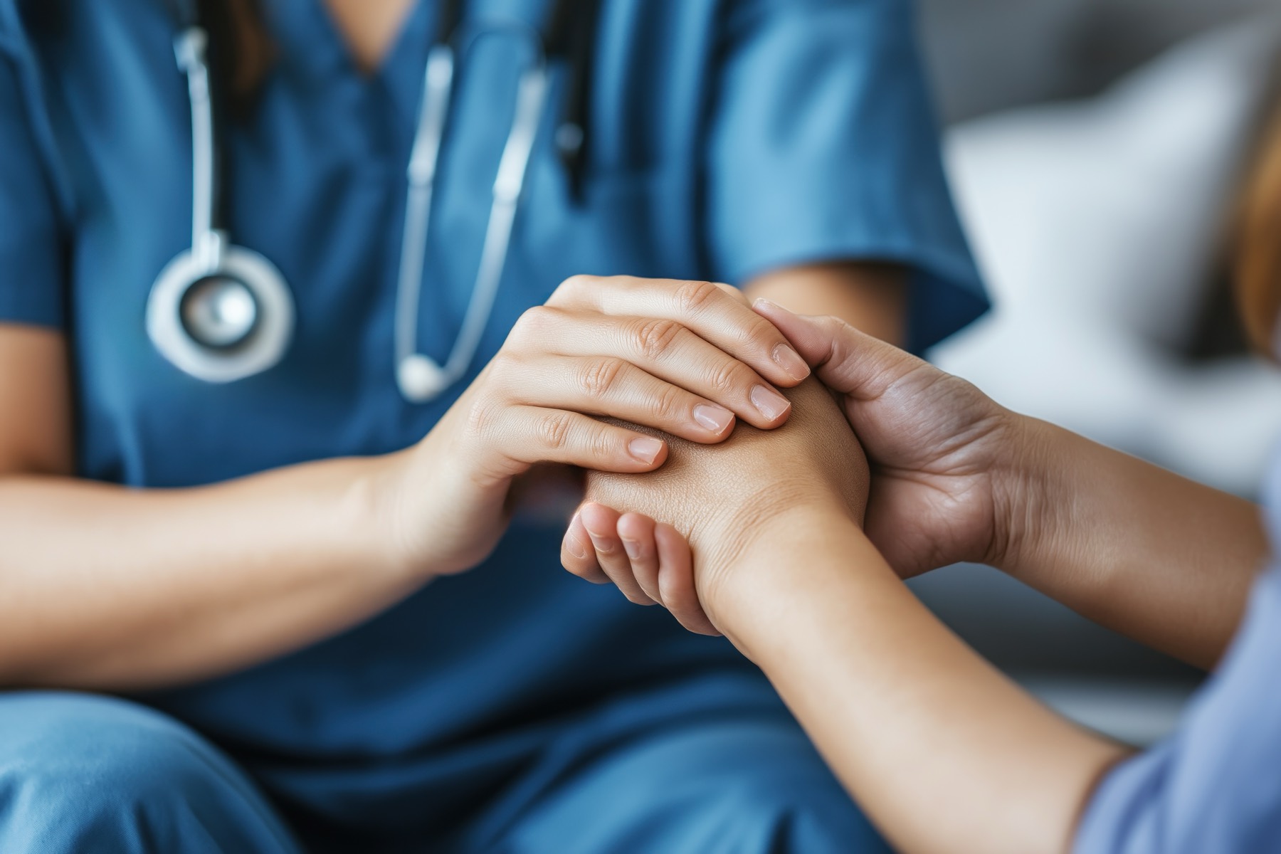 A nurse offering calm, caring guidance while planning for recovery