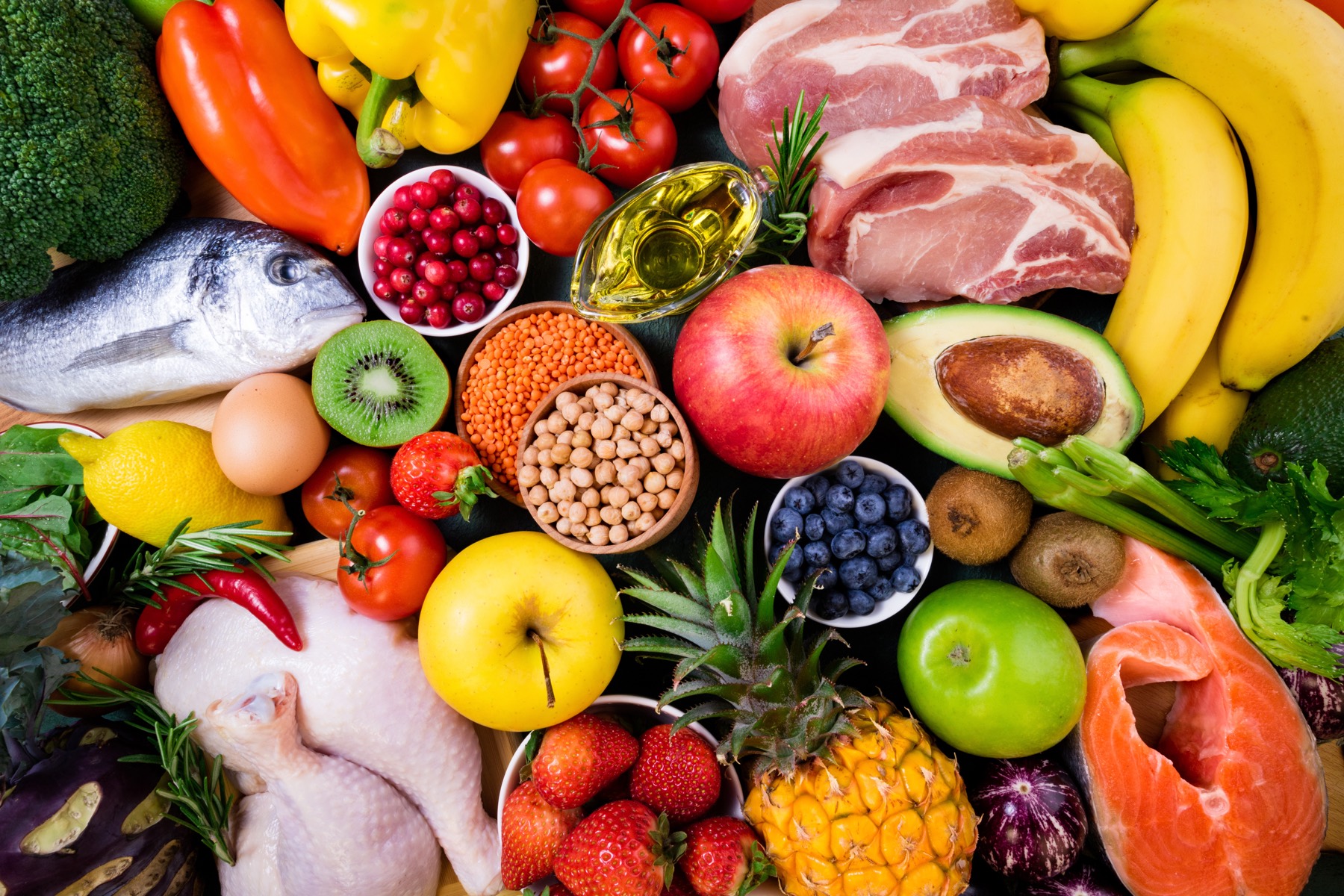 Colorful, nourishing foods selected to support recovery